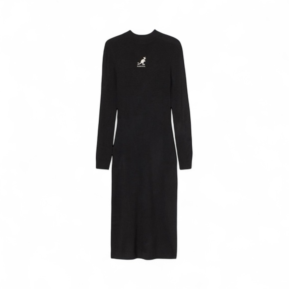 Kangol & H&M Ribbed Bodycon Dress Long Sleeve - Picture 1 of 7